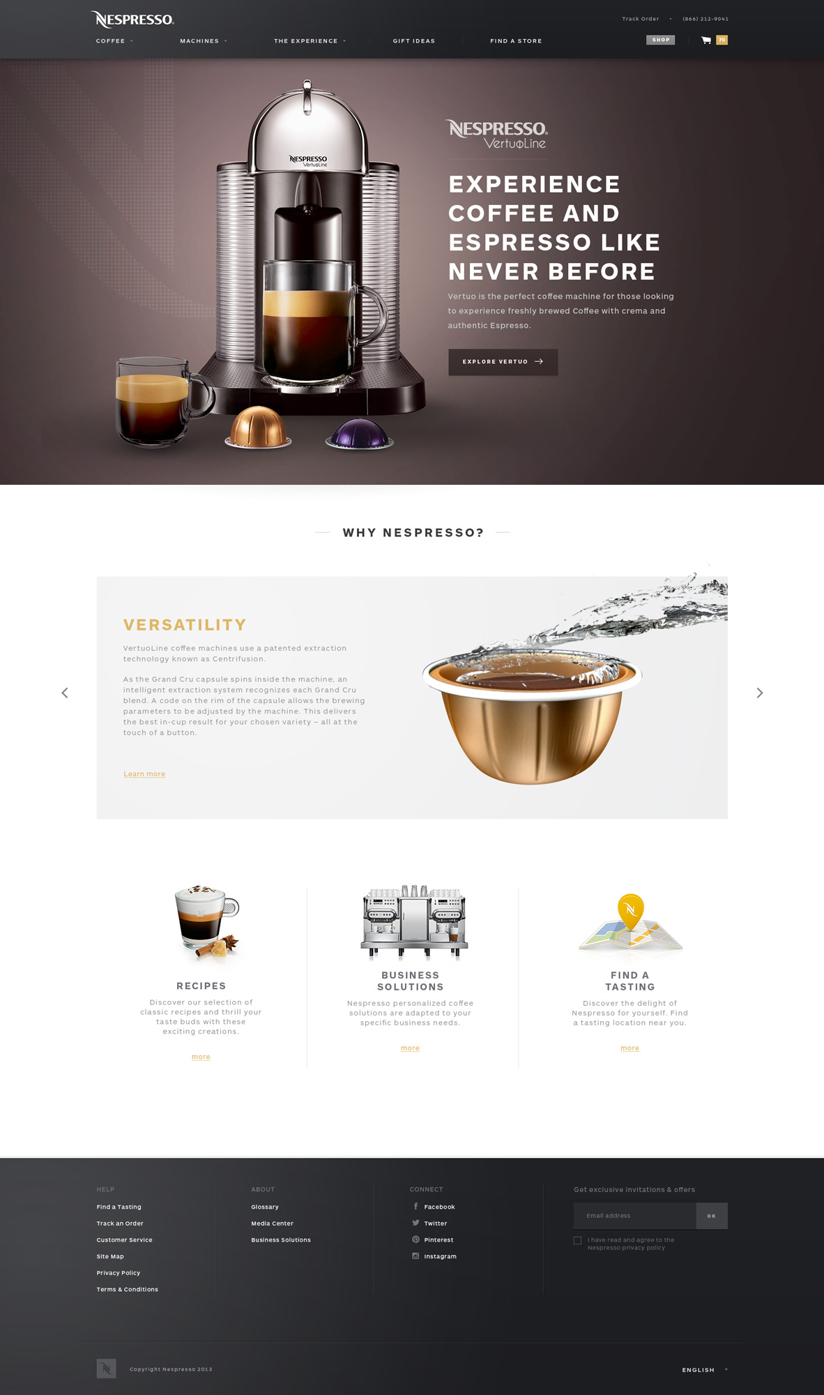 Nespresso Prototypes navigation and layouts for Nepresso's latest site rebuild.| Jp Gary