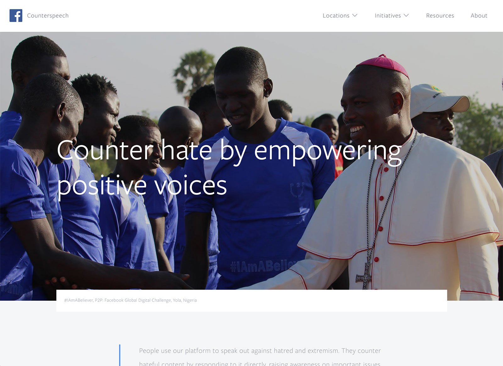Facebook CounterSpeech Counter hate by empowering positive voices