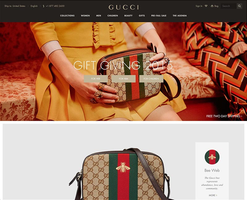 Gucci Redefining a fashion brand online.
