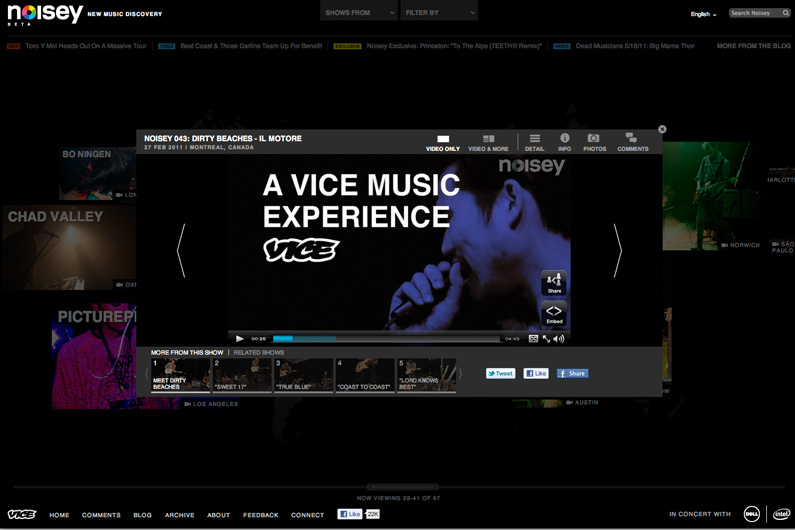 Noisey Music Discovery Built a refreshing new look for music discovery.