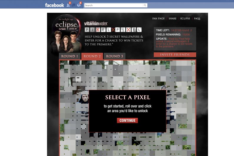Eclipse Pixel by Pixel Developed a Facebook Puzzle Application, which worked with live data.