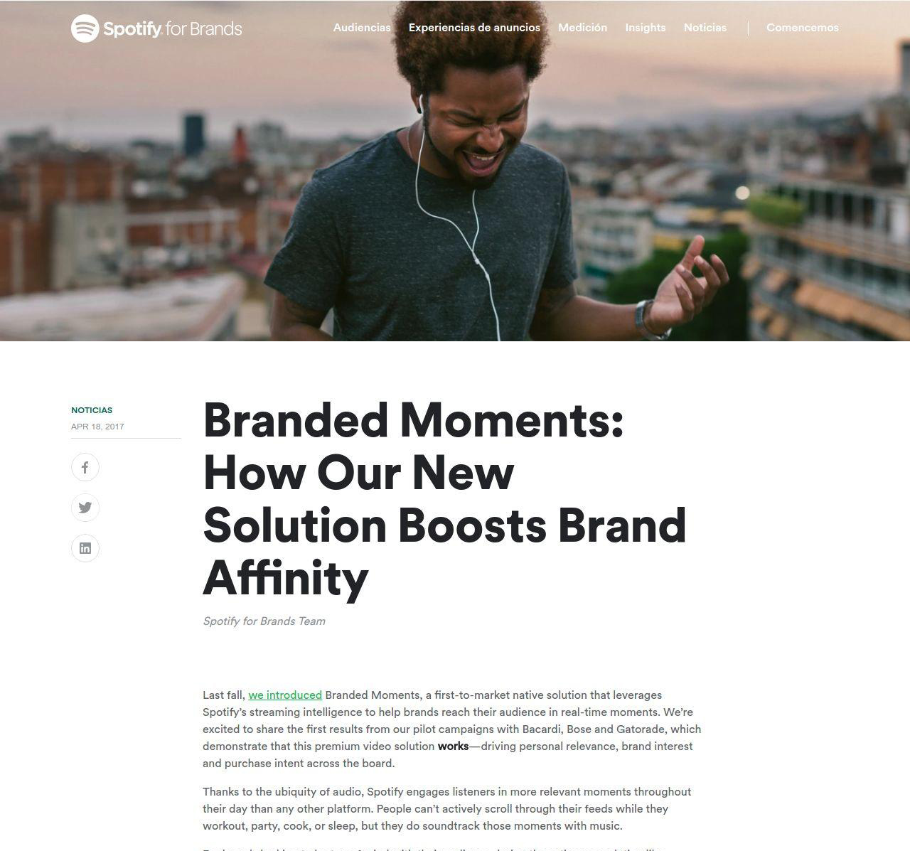 Spotify For Brands Creating a new property for Spotify across 60 locales with full customization.