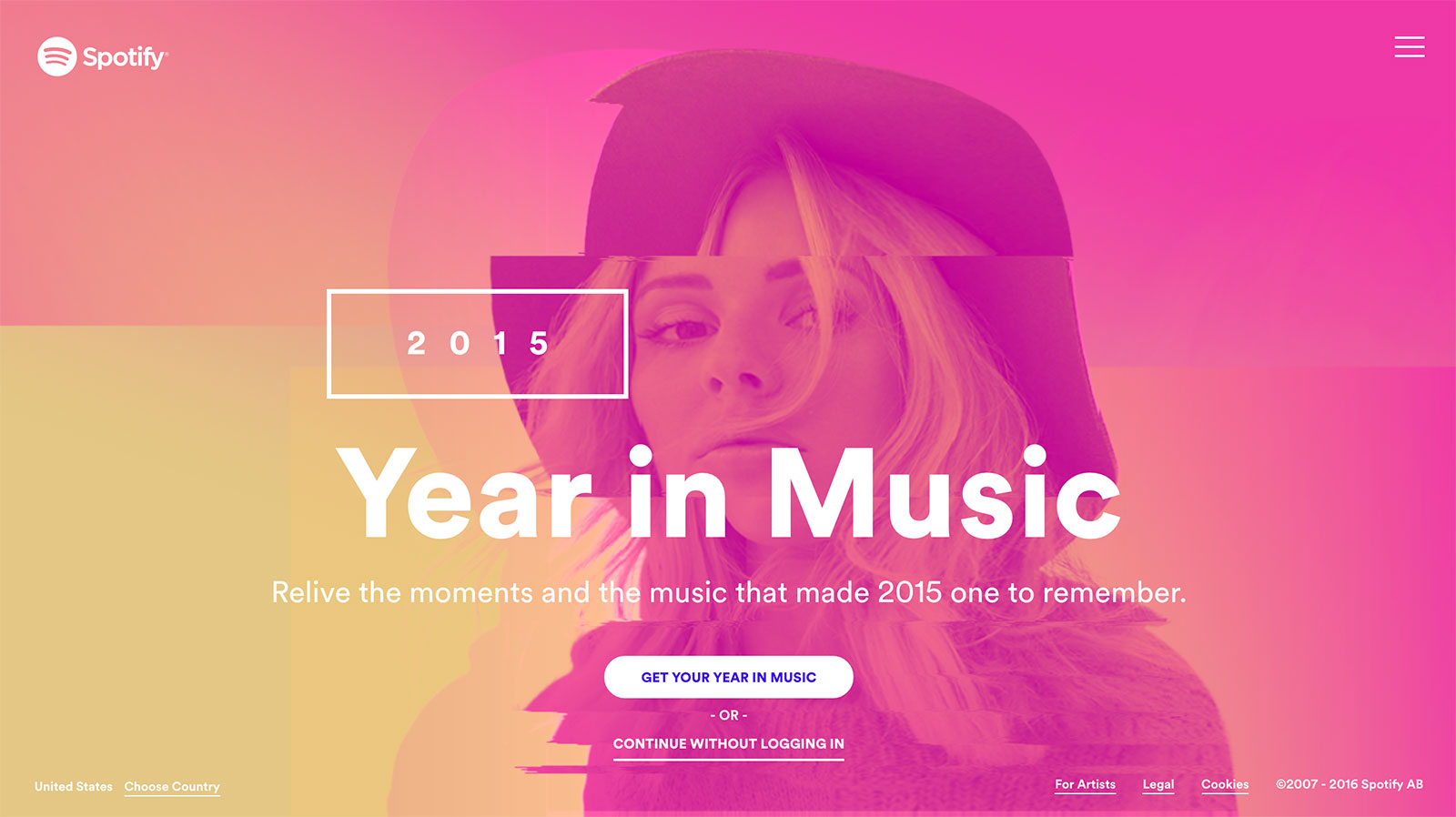 Spotify Year in Music Relive the moments and the music that made 2015 one to remember.| Jp Gary