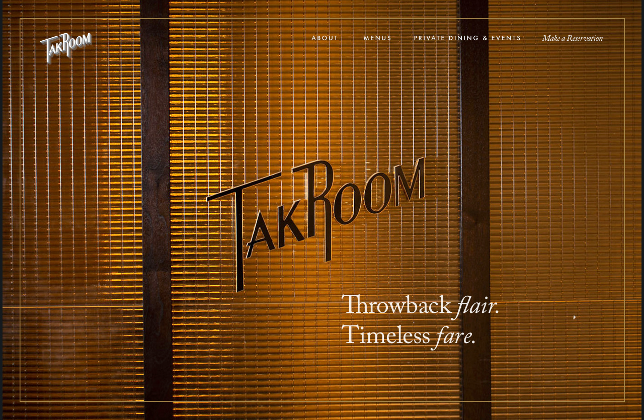 Thomas Keller TakRoom Building a restaurant experience on SquareSpace.